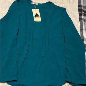 Teal Women's Blouse by Style Infusion